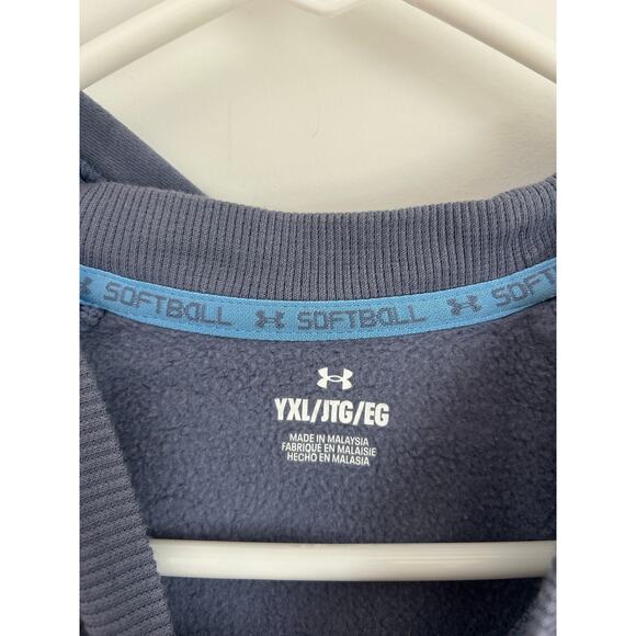 Under Armour Girls' Softball Hoodie - Youth XL Blue - Picture 4 of 7